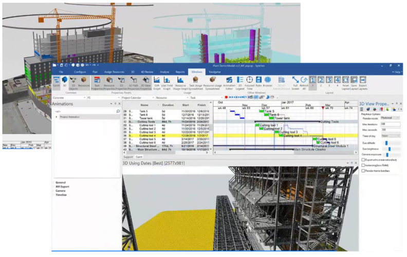 在BIM5D施工模擬中，將進度計劃工作項與模型關聯。 - BIM,Reivt中文網